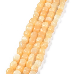 Topaz Jade Natural Topaz Jade Beads Strands, Nuggets Tumbled Stone, 6.5~15x7~14x7~14mm, Hole: 1~1.4mm, about 32~33pcs/strand, 15.16~ 15.75 inch(38.5~40cm)