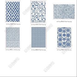 Mixed Shapes 6шт. 6 стили бумажные керамические наклейки, гончарная керамика глиняная переводная бумага, подглазурная цветочная бумага, разнообразные, 520x370 мм, картина: 48x33 мм, 1 шт / стиль