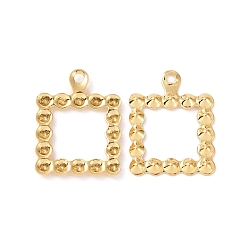 Golden Ion Plating(IP) 304 Stainless Steel Pendant Rhinestone Settings, Square Charms, Golden, Fit For 1mm Rhinestone, 14x11x1mm, Hole: 1.2mm