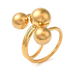 Золотой Ионное покрытие (ip) 304 нержавеющая сталь круглые открытые манжеты кольца для женщин мужчин, золотые, размер США 9 (18.9 мм)