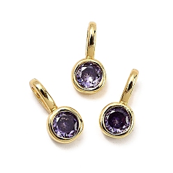 Сланцево-синий Плоские круглые микро медные проложит кубических прелести диоксида циркония, стойки покрытие, долговечный, без кадмия и без свинца, золотые, синевато-серый, 10.5x5.5x3.5 мм, отверстие : 4x2.5 мм