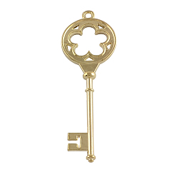 Golden Tibetan Style Alloy Skeleton Key Large Pendants, Lead Free & Cadmium Free, Golden, 77x26x2.5mm, Hole: 2mm