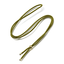 Dark Olive Green 2.5MM Adjustable Braided Nylon Cords Necklace Making, with Golden Brass Finding, Dark Olive Green, 27.56 inch(70cm)