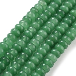 Medium Aquamarine Natural White Jade Beads Strands, Dyed, Rondelle, Medium Aquamarine, 8x5mm, Hole: 1mm, about 74pcs/strand, 15.15 inch(38.5cm)