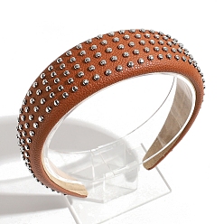 Кокосово-Коричневый Резинки для волос с заклепками из сплава, аксессуары для волос для женщин и девочек, кокосового коричневый, 153x132 мм