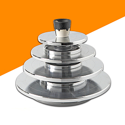 Серебро Вращающееся вращающееся колесо из сплава, вращающийся поднос для торта, для скульптуры из керамической глины, серебряные, 15x1.1x4.5 см