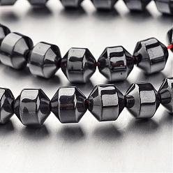 Original Color Non-magnetic Synthetic Hematite Bead Strands, Bicone, Original Color, 6x6mm, Hole: 1mm, about 61pcs/strand, 15.7 inch