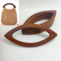 Saddle Brown Wood Bag Handle, Horse Eye-shaped, Bag Replacement Accessories, Saddle Brown, 8.45x20cm, Inner Diameter: 6.1x14.5cm