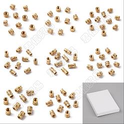 Light Gold 170шт 8 стиль латунные метрические резьбовые вставки для пластиковых термоусадочных вставок, вставка с накатанной гайкой, 3d печать гайки с резьбой для литьевого пресса, золотой свет, 3~10x4.2~7 мм, внутренний диаметр: 2.5~4.2 мм
