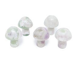 Jade Natural Jade Healing Mushroom Figurines, Reiki Energy Stone Display Decorations, 20mm