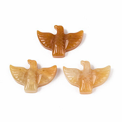 Old Yellow Jade Подвески из натурального старого желтого нефрита, амулеты птиц, 24~25x34~35x7~8 мм, отверстие : 1.4~1.6 мм