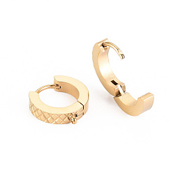Real 14K Gold Plated 304 Stainless Steel Huggie Hoop Earring Findings, with Vertical Loop, Real 14K Gold Plated, 14.5x13.5x3mm, Hole: 1mm, Pin: 1mm