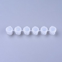 Прозрачный Пластиковые краски горшки полоски, 5 мл 6 горшки для мини-пустых стаканчиков с крышкой, для художественных промыслов акварельный пигмент, прозрачные, 17.2x3.3x2.15 см