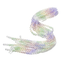 Лиловый Стеклянные бусины с гальваническим покрытием , круглые, граненый(32 граненый), градиент цвета, сирень, 6 мм, отверстие : 1.2 мм, около 61 шт / нитка, 12.60'' (32 см)