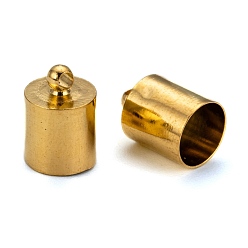 Golden Brass Cord Ends, End Caps, Golden, 12x8mm, Hole: 1mm, Inner Diameter: 7mm