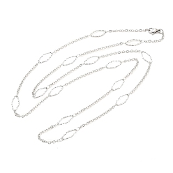 Stainless Steel Color 304 Stainless Steel Necklaces, Rolo Chains, Stainless Steel Color, 31.69x0.28 inch(80.5x0.7cm)