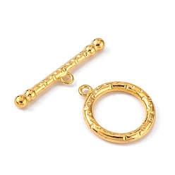 Golden Tibetan Style Toggle Clasps, Lead Free and Cadmium Free, Golden Color, Ring: 26x21mm, Hole: 2mm, Bar: 37mm, Hole: 2mm