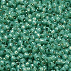 (2119) Silver Lined Dk Mint Тохо 8/0 круглые бусины, японский бисер, (2119) серебристый дк мятный, 3 мм, отверстие : 1 мм, Около 1110 шт / 50 г