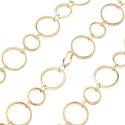 Золотой 304 кольцевые цепи из нержавеющей стали, пайки, с катушкой, ионное покрытие (ip), золотые, 10~14x1 мм