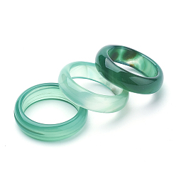 Sea Green Natural Agate Rings, Sea Green, Size 6~12(16~22mm)