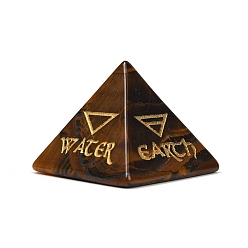 Тигровый глаз Натуральный тигровый глаз оргонит пирамида дисплей украшения, с символом, фигурка для украшения дома, энергетический камень рейки для исцеления, 30.5x30.5x24.5 мм