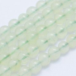 Prehnite Natural Prehnite Beads Strands, Round, Grade A-, 4~4.5mm, Hole: 1mm, about 98pcs/strand, 15.5 inch(39.5cm)