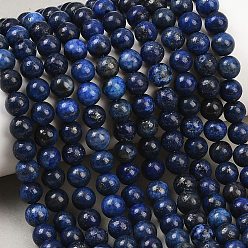 Lapis Lazuli Teints qualité naturelle aa lapis lazuli brins de perles rondes, 6mm, Trou: 1mm, Environ 59~61 pcs/chapelet, 15 pouce