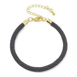 Темно-Серый 4.5 изготовление браслета из круглого нейлонового шнура миланского диаметра 202мм, с латунными выводами и 6.85 застежками из лобстера из нержавеющей стали, золотые, долговечный, стойки покрытие, темно-серый, 17.4 дюйм ({2} см)