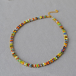 show as picture Bohemian Style Colorful Beaded Handmade Necklace - Spring/Summer Indie Art.