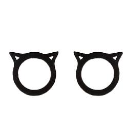 387 black Cute Animal Ear Studs: Bat Rabbit Bird Cat Halloween Earrings