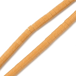 Сэнди Коричневый Нити бусин из искусственного камня лавы ручной работы, колонка, яркие глазированный фарфор, песчаный коричневый, 4x2~2.5 мм, отверстие : 0.6 мм, около 155~157 шт / нитка, 14.96~15.16'' (38~38.5 см)