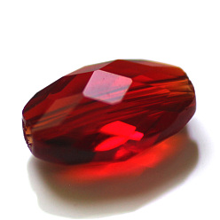 Dark Red Imitation Austrian Crystal Beads, Grade AAA, Faceted, Oval, Dark Red, 13x10x7mm, Hole: 0.9~1mm