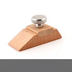 BurlyWood Wooden Sandpaper Grinding Block, with Stainless Steel Screw for Fixed Sandpaper Grinding Tool, BurlyWood, 6.4x2.8cm