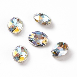 Light Crystal AB K 9 кабошоны из стеклянного страза, задние и задние, овальные, свет кристалл AB, 8x6x3.7 мм
