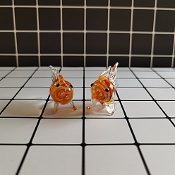Orange Red Miniature Fish Figurine Display Decorations, for Home Decoration, Orange Red, 50mm