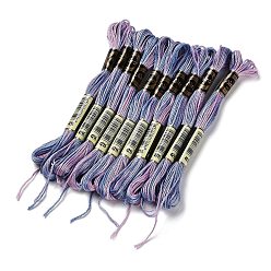 Medium Slate Blue 10 Skeins 6-Ply Polyester Embroidery Floss, Cross Stitch Threads, Segment Dyed, Medium Slate Blue, 0.5mm, about 8.75 Yards(8m)/skein