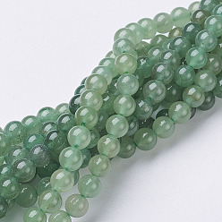 Green Aventurine Natural Green Aventurine Beads Strands, Round, 4mm, Hole: 0.8mm, about 92pcs/strand, 14.3 inch