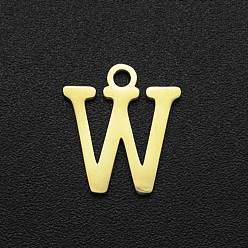Letter W 201 прелести нержавеющей стали, лазерная резка, буквы, золотые, буква.w, 12x10.5x1 мм, отверстие : 1.5 мм