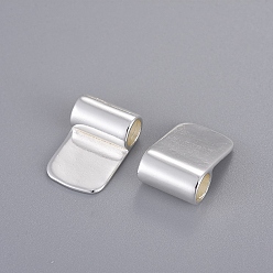 Silver Brass Glue-on Flat Pad Bails, Silver Color Plated, 18x15.5mm, Hole: 4.5mm
