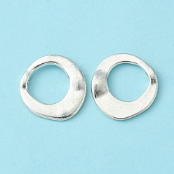 Silver Tibetan Style Irregular Ring Bead Frames, Cadmium Free & Lead Free, Silver, 20.5x20.5x3mm, Hole: 12mm