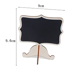 Black Lace-shaped Wooden Mini Chalkboard Signs, with Support Stand, for Wedding & Birthday Party Decoration, Black, 9x9.6cm