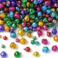Mixed Color 500Pcs 4 Styles Aluminum Bell Charms, for Jewelry Making, Mixed Color, 7~14x6~11.5x5~10mm, Hole: 1~2mm