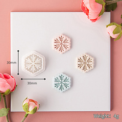 White Snowflake Shape Plastic Clay Pressed Molds Set, Clay Cutters, Clay Modeling Tools, for Christmas, White, 3x3cm