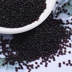 (RR2402) Transparent Extra Dark Smoky Amethyst Миюки круглые бусины рокайль, японский бисер, 11/0, (rr 2402) прозрачный экстра темный дымчатый аметист, 11/0, 2x1.3 мм, отверстие : 0.8 мм, Около 1111 шт / 10 г