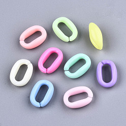 Mixed Color Acrylic Linking Rings, Quick Link Connectors, For Jewelry Chains Making, Oval, Mixed Color, 16x11x6mm, Inner Diameter: 4.5x10.5mm, about 1200pcs/500g