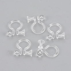 Clear Plastic Clip-on Earring Findings, for Non-pierced Ears, Clear, Fit for 2mm Rhinestone, 11.5x9.5x3.5mm