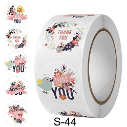Round Self Adhesive Paper Stickers Roll, Thank You Sealing Decals for Party, Decorative Presents, Round, 25mm