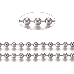 Stainless Steel Color 304 Stainless Steel Ball Chains, with Card Paper, Stainless Steel Color, 5mm