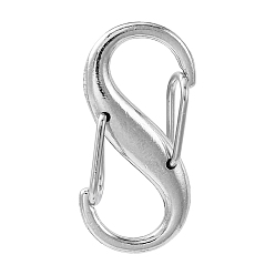 Platinum Alloy Double S Snap Hook Spring Keychain Clasps, Rock Climbing Carabiners, for Women Men Camping Fishing, Platinum, 27.5x14mm