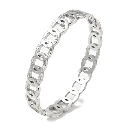 Stainless Steel Color 304 Stainless Steel Ring Link Chain Hinged Cuff Bangles, Tarnish Free, Stainless Steel Color, Inner Diameter: 1.97 inch(5cm)x2.36 inch(6cm)